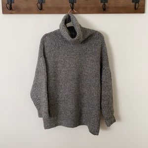 Zara Grey Oversized Turtleneck Sweater EUC